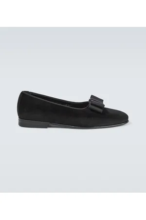 Manolo Blahnik Toro bow-detail velvet flats