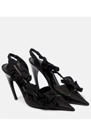 Nensi Dojaka Ruffled satin slingback pumps