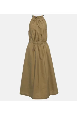 Brunello Cucinelli Halterneck cotton-blend midi dress