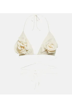 MAGDA BUTRYM Floral appliquÃ© triangle bikini top