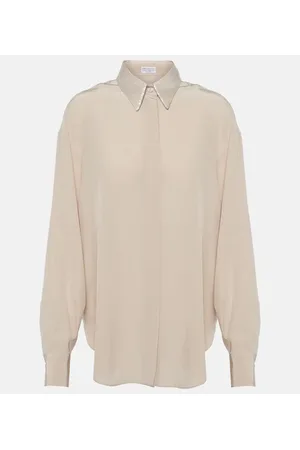 Brunello Cucinelli Embellished silk shirt