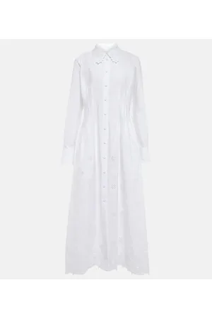 Chloé ChloÃ© Embroidered midi shirt dress