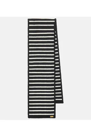 Balmain Striped cashmere-blend scarf