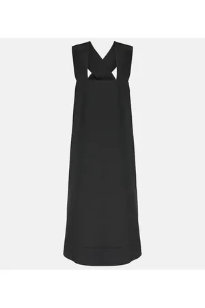 CO Border wool-blend faille midi dress