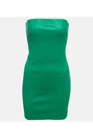 Stouls Amina strapless leather minidress