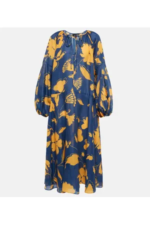 Lee Mathews Malorie floral ramie midi dress