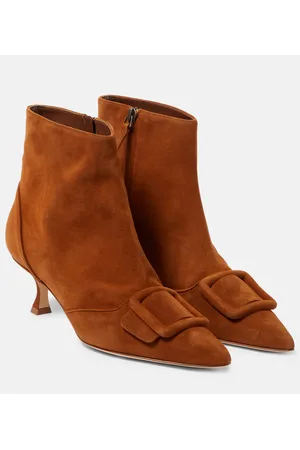 Manolo Blahnik Baylow embellished suede ankle boots