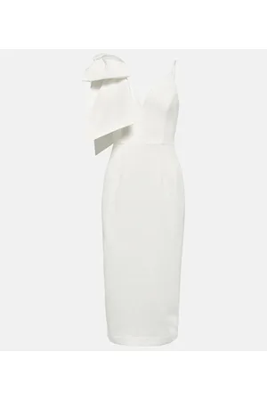 Rebecca Vallance Bow-trimmed crÃªpe midi dress