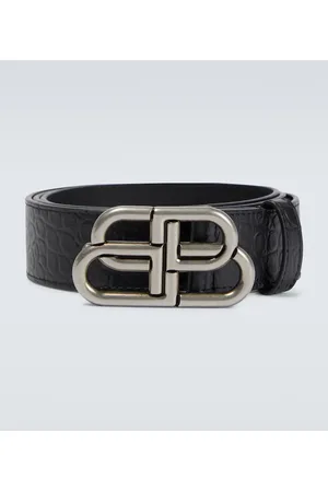 Balenciaga BB Large croc-effect leather belt