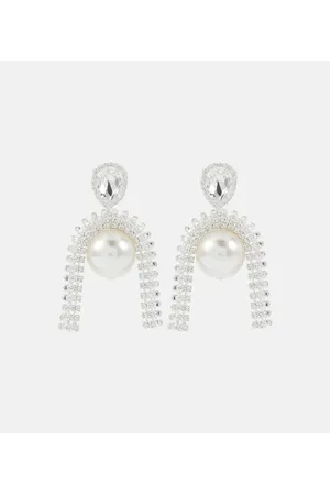 MAGDA BUTRYM Pearl and crystal-embellished earrings