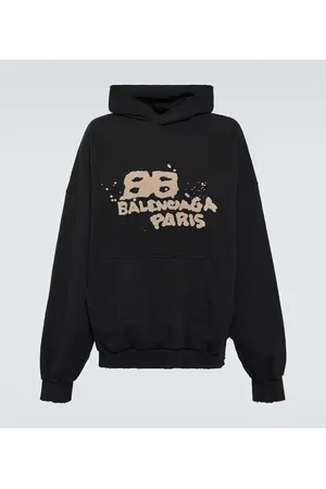 Balenciaga Logo cotton jersey hoodie