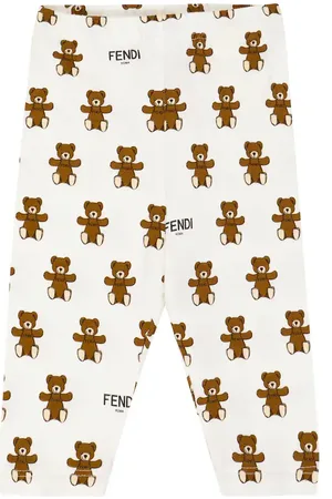 Fendi Baby printed cotton-blend leggings