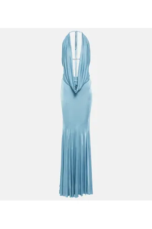 BLUMARINE Open-back satin gown