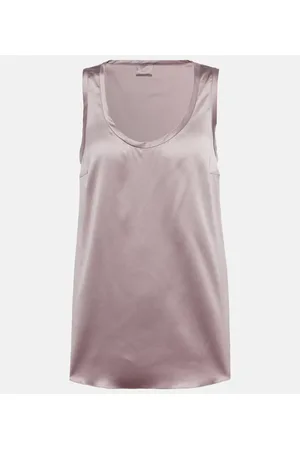 Brunello Cucinelli Silk-blend tank top