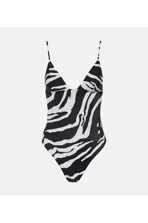 Stella McCartney Zebra-print high-leg swimsuit