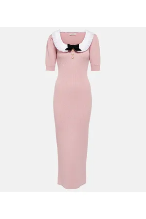 Alessandra Rich Embellished cotton-blend midi dress