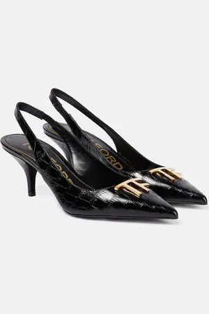 Tom Ford TF croc-effect leather slingback pumps
