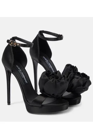 Dolce & Gabbana Keira floral-appliquÃ© satin sandals