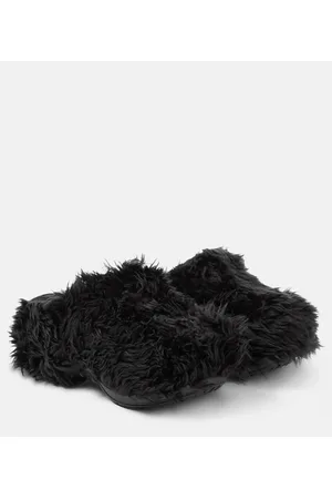 Balenciaga X Crocs faux fur slides