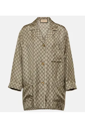Gucci GG Supreme oversized silk shirt