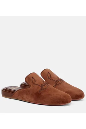 Christian Louboutin Navy Coolito Donna suede slippers