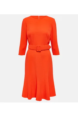 Oscar de la Renta Embellished wool-blend midi dress
