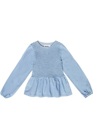 Molo Rivi smocked denim top