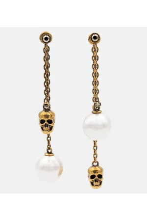 Alexander McQueen Faux pearl and skull earrings