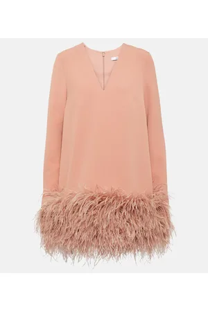 Safiyaa Aleannah feather-trimmed crÃªpe minidress