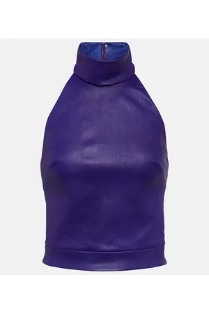 Stouls Vicky halterneck leather top