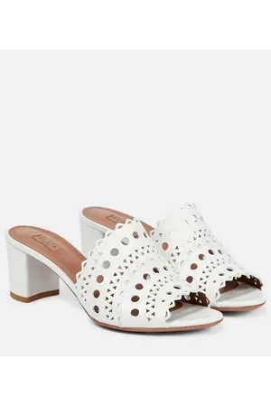 Alaïa AlaÃ¯a Laser-cut leather mules