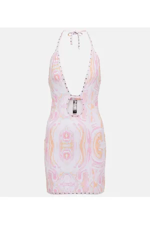 Reina Olga Cutout printed minidress