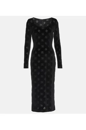 Dolce & Gabbana Logo velvet midi dress