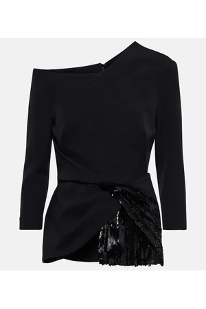 Safiyaa Juah sequined asymmetric crÃªpe top