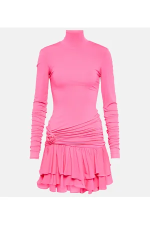 BLUMARINE Floral-appliquÃ© gathered minidress