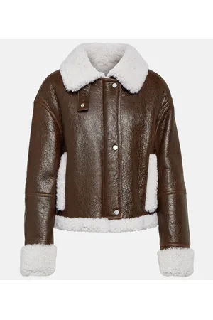 YVES SALOMON Shearling-trimmed leather jacket
