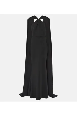 Safiyaa Lilien caped crepe gown