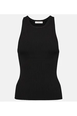 CO Ribbed-knit jersey tank top