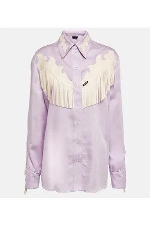 Tom Ford Leather-trimmed Western shirt