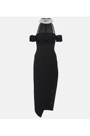 DAVID KOMA Embellished halterneck midi dress