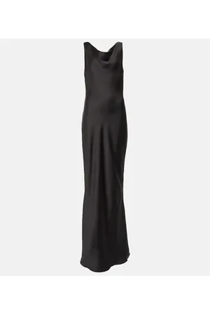 Norma Kamali Maria crÃªpe satin maxi dress