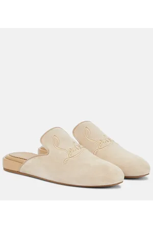 Christian Louboutin Navy Coolito Donna suede slippers