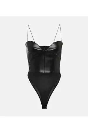 ALEX PERRY Halston faux leather bodysuit
