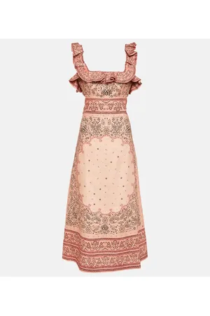 ZIMMERMANN Matchmaker printed linen midi dress