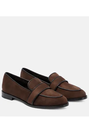 Aquazzura Martin shearling-lined suede loafers