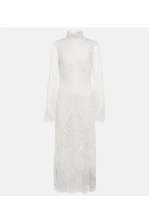 GALVAN Bridal Borghese backless lace midi dress