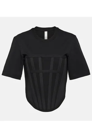 DION LEE Corset cotton jersey T-shirt