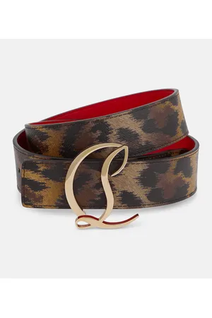 Christian Louboutin CL logo animal-print leather belt