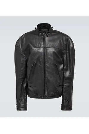 Balenciaga Deconstructed oversized leather jacket