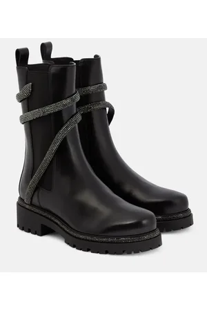 RENE CAOVILLA Chelsea leather ankle boots
